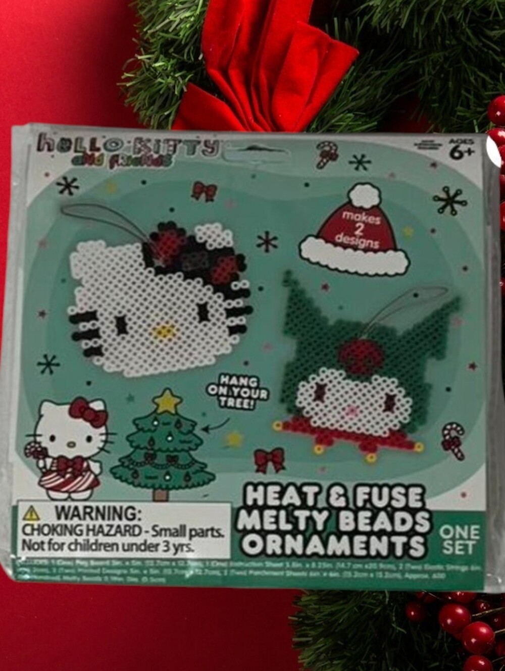 Hello Kitty Heat & Fuse Melty Beads Craft Art Kit Christmas Ornaments New